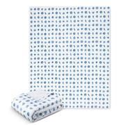 SmoothNovelty Ocean Life Ocean Beach Coastal Throw Blanket 50x60in Blue Nautical Coastal Bed Blanket Seashell Starfish Soft Flannel Throw Blankets for Adults Sofa Couch Bed Room Birthday Gift Decor