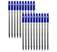 Smoothy Cristal Ballpoint Pens, BLUE, Fine Point (0.7mm), Pack of 20, Smooth Biros Ball Pens, Perfect for School Office Home Use, iZOFAX Black Ball Pen