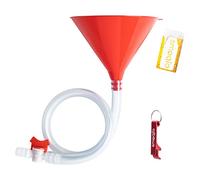SMOQIO Beer Bong Funnel Single Header Red with Valve, Bonus Bottle Opener, Drinking Funnel with Premium Material, 1 Pack