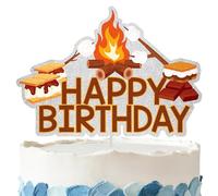 S'more Birthday Cake Topper - Glitter S'more Party Decorations for Birthday Party Supplies