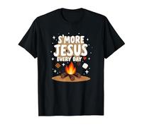 S'More Jesus Every Day - Christian Campfire Inspiration T-Shirt, Men, Black, 6XL