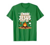 S'More Jesus Every Day - Christian Campfire Inspiration T-Shirt, Men, Kelly Green, XL