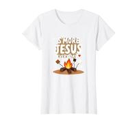 S'More Jesus Every Day - Christian Campfire Inspiration T-Shirt, Women, White, XXL