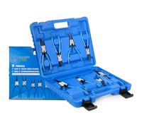 SMOTIVEPRO 8Pcs Circlip Pliers Set, 7inch 9inch Internal External Heavy Duty Snap Ring Pliers Set with Straight and Bent Tip for Ring Removal and Retaining