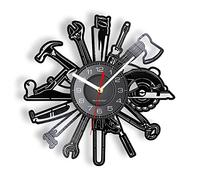 Smotly Vinyl wall clock, 12 inch silent clock, various tool shapes, suitable as a wall clock gift for craftsmen