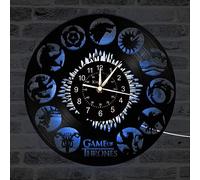 Smotly Vinyl wall clock, Animal roles theme record, handmade art creative color night light 7-color decoration home wall clock gift. (Gift hook),With light 1,B2