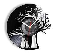 Smotly Vinyl Wall Clock, Cat Couple Mural Wall Clock Under Big Tree, Wall Clock Gift for Pet Lovers Home Decor.