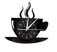 Smotly Vinyl wall clock, coffee time design, restaurant wall wall clock decoration gift.