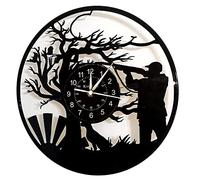 Smotly Vinyl wall clock, electronic for men hunter hunting pattern, wall decoration wall clock for hunting enthusiasts.