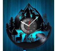 Smotly Vinyl Wall Clock, Forest Wildlife Themed Silent with LED Night Light Function is a wall clock gift for nature lovers.