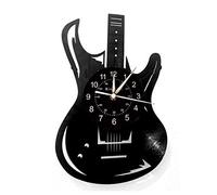 Smotly Vinyl wall clock, guitar design, wall decoration, large clock, handmade wall clock gift. (Gift hook),B