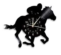 Smotly Vinyl wall clock, horse design, wall clock decoration gift for horse racing lovers.