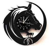 Smotly Vinyl wall clock, horse head pattern vintage, ideal home wall decoration wall clock gift.