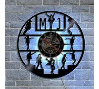 Smotly Vinyl Wall Clock, Jackson Classic Dance Step with LED Night Light Function, Wall Clock Gift for Lovers.