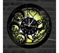 Smotly Vinyl wall clock, Kingdom Hearts character 3D wall decoration large clock, LED colorful lights handmade wall clock gift. (Gift hook),A