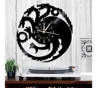 Smotly Vinyl wall clock, multi-headed fire dragon pattern digital, home decoration wall clock gift.