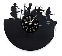 Smotly Vinyl Wall Clock, Music Guitar Band Pattern, is a gift for music lovers home wall decoration wall clock.