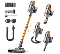SMOTURE Cordless Rechargeable Vacuum Cleaner, 50KPA 600W 65 Mins Vacuum Cleaner for Home, Anti-tangle Brush, AUTO Mode, Touch Screen, Wall Mount Charging, Self-Standing for Pet Hair Carpet, VAC04