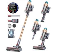 SMOTURE Cordless Vacuum Cleaner 50KPa 600W 65 Mins, 3-in-1 Stick Vacuum with Touch Screen, Anti-Tangle, Self-Standing, Wall Mount, Lightweight for Hardwood Carpet Pet Hair, VAC01