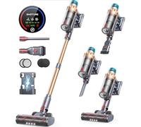 SMOTURE Cordless Vacuum Cleaner 50KPa 600W 65 Mins, 3-in-1 Stick Vacuum with Touch Screen, Anti-Tangle, Self-Standing, Wall Mount, Lightweight for Hardwood Carpet Pet Hair, VAC01
