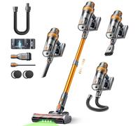 SMOTURE Cordless Vacuum Cleaner 600W 50KPA 65Min with 1m Extendable Hose for Car & Home Cleaning, Cordless Vacuum with Anti-tangle, Self-Standing, Wall Charging Station for Carpet, Hardwood Floor