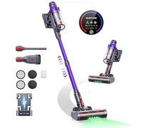 SMOTURE Cordless Vacuum Cleaner, 550W 45KPA Stick Vacuum with Touch Screen, Up to 60 Mins Runtime, Self-Standing Vacuum with Auto Mode, Lightweight Vacuums for Hardwood Floor Carpet Car Pet Hair