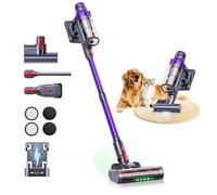 SMOTURE VAC02 Cordless Vacuum Cleaner,600W 50KPA Stick Vacuum with Removable Battery (65Mins ECO), Mattress vacuum,Auto-Mode Touch Screen,Wall Mount, Self-Standing&Fragrance Tablet for Floor Carpet