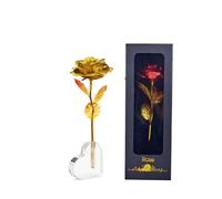 Smowfes Gold Dipped Rose, Eternal Long Stem Golden Rose