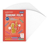 Smowo Pack of 20 Transparent Shrink Films - Shrinking Plastic Films for Crafts - A4 Shrink Film Sheets Matte