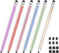 Smozer 6 PCS Stylus Pens for Touch Screens， 2 in 1 High Sensitivity Capacitive Stylus and Universal Stylus Compatible with All Touch Screens Devices + 12 Replaceable Rubber Tips