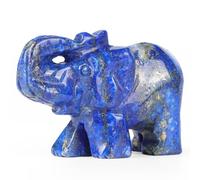 SMQ 1Pc Small Natural Lapis Lazuli Elephant Statues Home Decor Carved Gemstone Lucky Elephant Stones Crystal Animal Carvings Figurines Ornament Sculpture Crafts,2"