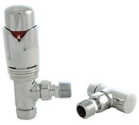 SMR Bathrooms REALM-2-AG-C Realm Modern Chrome Thermostatic Radiator Valve (Angled TRV)
