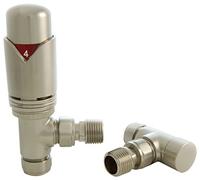 SMR Bathrooms REALM-2-AG-SN Realm Modern Thermostatic Radiator Valve (Angled TRV), Brushed Satin Nickel