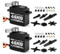 Smraza 45KG Coreless Servo Motor High Torque Steering: 2pcs 8.4V Waterproof Servo Digital Full Metal Gear Servo for RC 1/10 1/8 1/12 Scale Car Truck Crawler/Robot/Boat with 25T Servo Horn（180°×2）