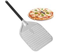 SMRONAR Pizza Peel 12 Inch, Perforated Long Pizza Paddle, Anodized Aluminum Turning Pizza Peel for Any Outdoor Or Indoor Pizza Grill Oven, Homemade Pizzas Bread