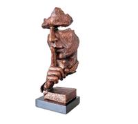 SMRTHMRT Abstract Thinkers Sculptures,Creative The Thinker Statue/Keep Silence/Silence is Gold Charaters Figurines,Home Office Decor (Copper with Black Base)