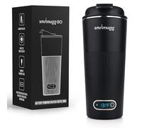SmrtMugg GO Heated Coffee Mug, Travel Mug, 13.5 OZ. Smart Mug, Battery Powered Heated Coffee Mug, Great for Coffee and Tea, Snap on Magnetic Charging Cord, New and Improved (Black)