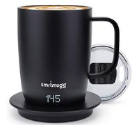 SMRTMUGG PRO 14 oz. Self-Heating Coffee Mug - 4-Hour Battery Life, Adjustable Temperature Control, LCD Display, One-Touch Adjustment, Magnetic Slider Lid - Keep Your Coffee Hot for Hours!