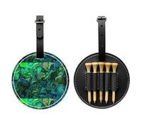 SMSJTMWHN Abalone Nacre Print Luxury Leather Golf Tee Organizer Bag & Ball Holder- Store Your Tees, Golf Balls, Scorecard, and Pencil.