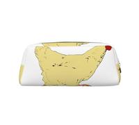 SMSJTMWHN Animal Farm-Chicken Run Print Leather Pencil Case Bag Spacious And Stylish Zipper Office Pencil Pouch