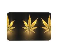 SMSJTMWHN Bath Mat Rugs 31.5x19.7,Golden Cannabis Diatomaceous Earth Bath Mat, Fast Drying Non Slip Stone Shower Mat,for Bathroom & Kitchen, Easy to Clean
