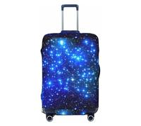 SMSJTMWHN Blue Shining Stars Luggage Cover Elastic Washable Stretch Suitcase Protector Anti-Scratch Cover Cute Aesthetic, Black, L