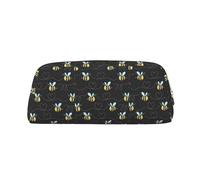 SMSJTMWHN Bumble Bees Print Leather Pencil Case Bag Spacious And Stylish Zipper Office Pencil Pouch