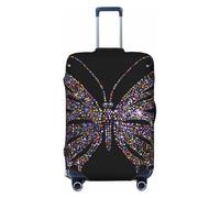 SMSJTMWHN Butterfly Luggage Cover Elastic Washable Stretch Suitcase Protector Anti-Scratch Cover Cute Aesthetic, Black, L