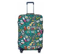 SMSJTMWHN Cartoon Science Theme Luggage Cover Elastic Washable Stretch Suitcase Protector Anti-Scratch Cover Cute Aesthetic, Black, S