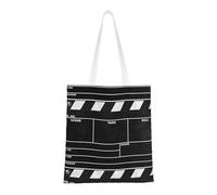 SMSJTMWHN Classic Movie Clapboard Black Print Canvas Tote Bag Reusable Grocery Shopping Bags Shoulder Bag Book Tote Gifts