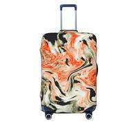 SMSJTMWHN Colorful Abstract Marble Luggage Cover Elastic Washable Stretch Suitcase Protector Anti-Scratch Cover Cute Aesthetic, Black, M
