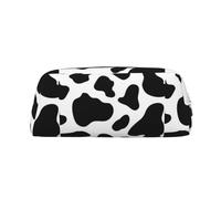 SMSJTMWHN Cow Spot Print Leather Pencil Case Bag Spacious And Stylish Zipper Office Pencil Pouch
