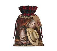 SMSJTMWHN Cowboy Black Hat Western Boots Print Premium Gift Bag For Bulk Gifts, Perfect For Jewelry, Women & Children'S Gifts