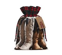 SMSJTMWHN Cowboy Black Hat Western Boots Print Premium Gift Bag For Bulk Gifts, Perfect For Jewelry, Women & Children'S Gifts